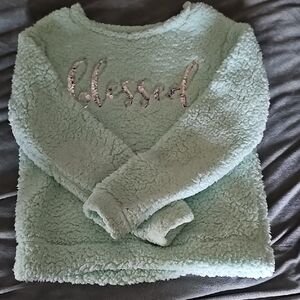 Miss Chievous Mint Green Fleece Pullover